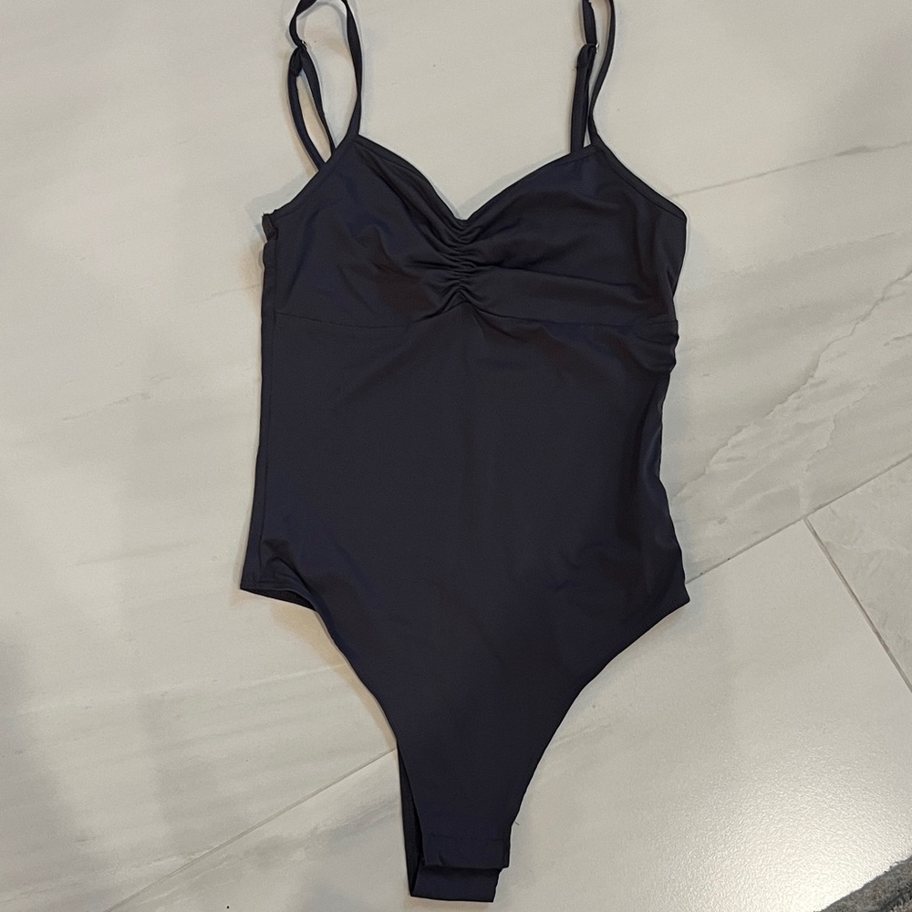 Princess Polly grey body suit with touching at chest